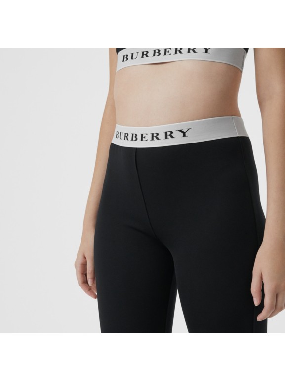 Logo Detail Jersey Leggings in Black - Women | Burberry United States