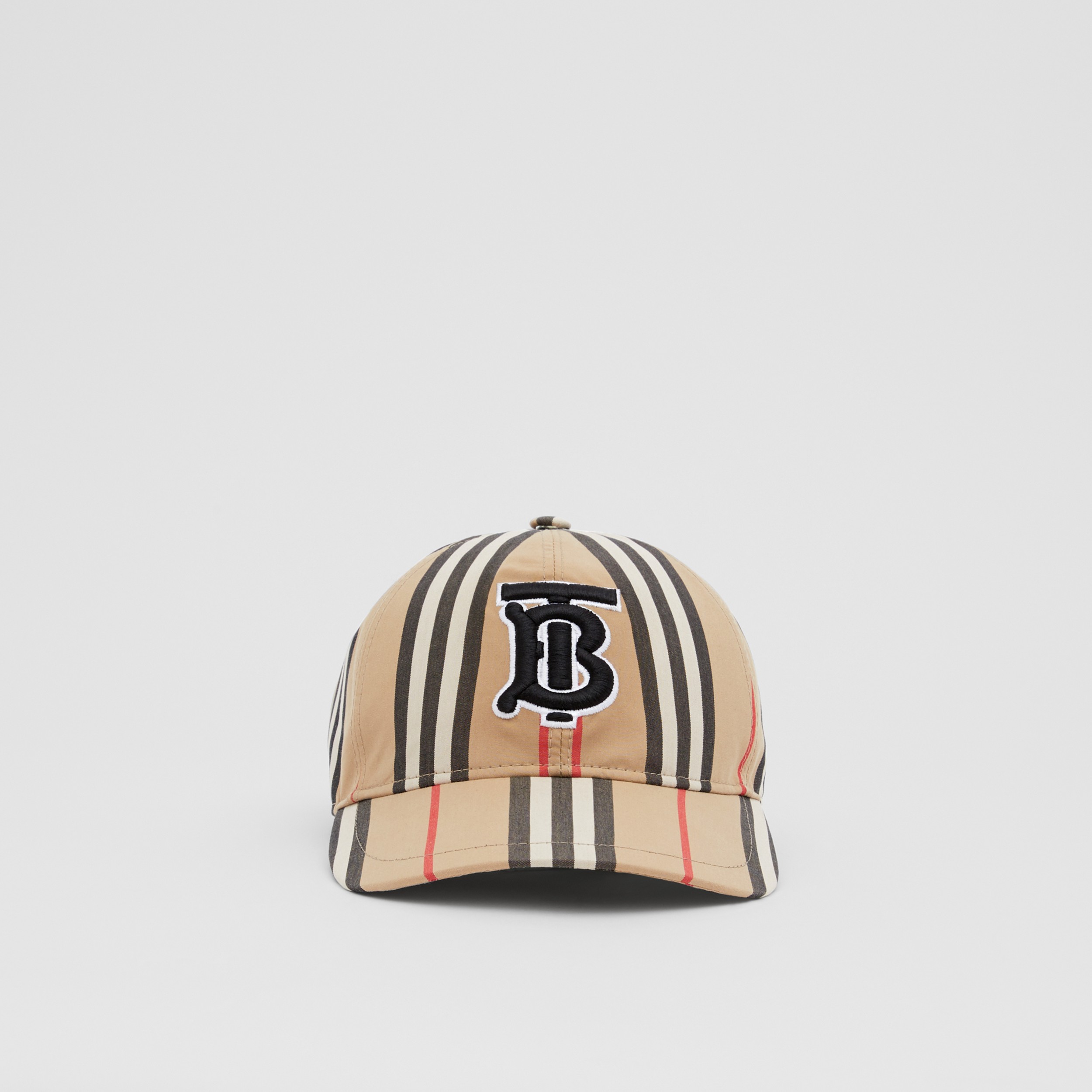 Monogram Motif Icon Stripe Cotton Baseball Cap in Archive Beige | Burberry® Official - 1