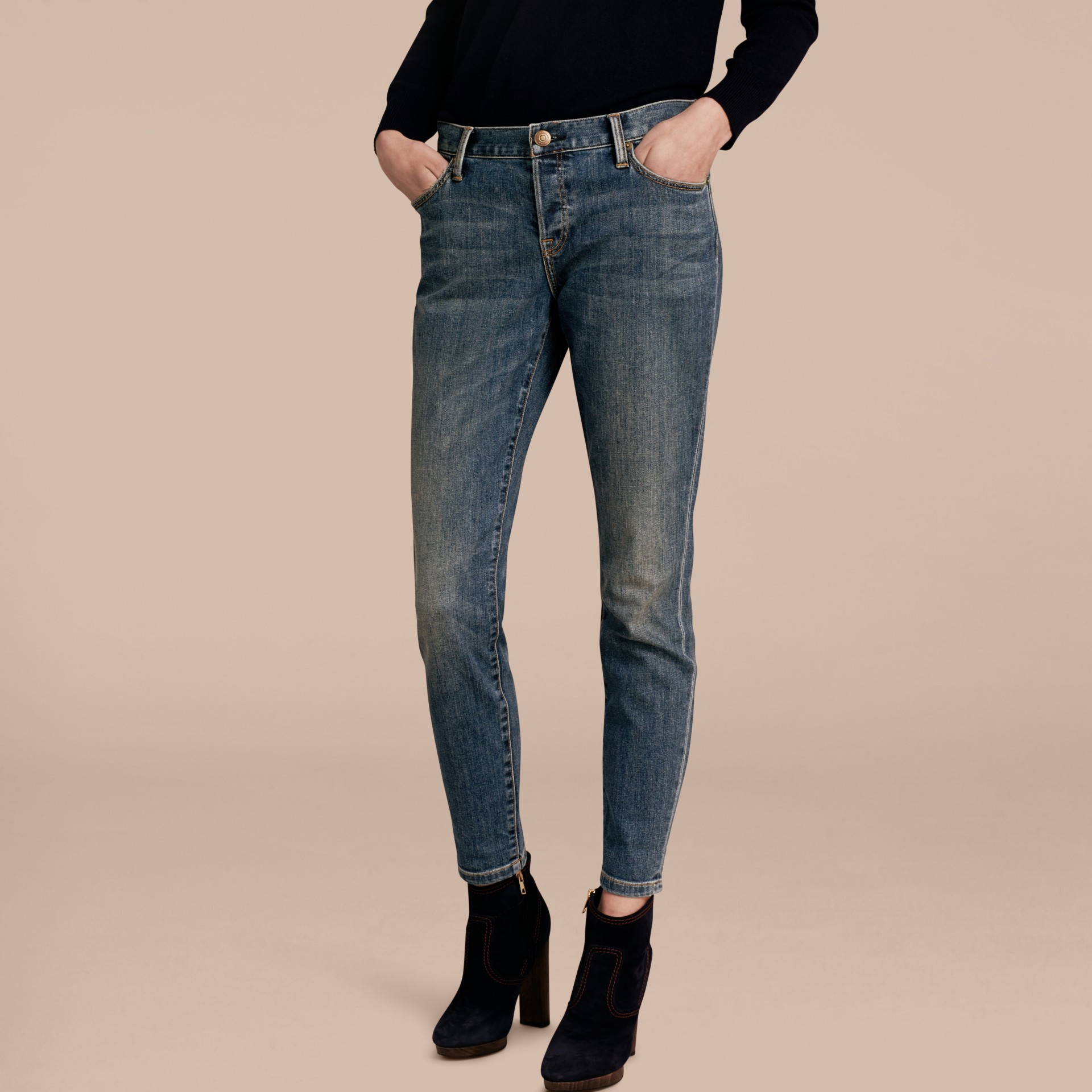 Relaxed Fit Mid-Indigo Jeans | Burberry