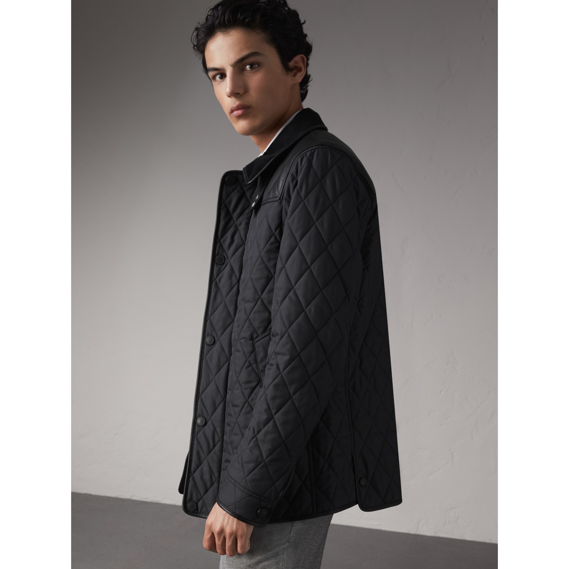 Lambskin Yoke Diamond Quilted Jacket in Black Men Burberry United