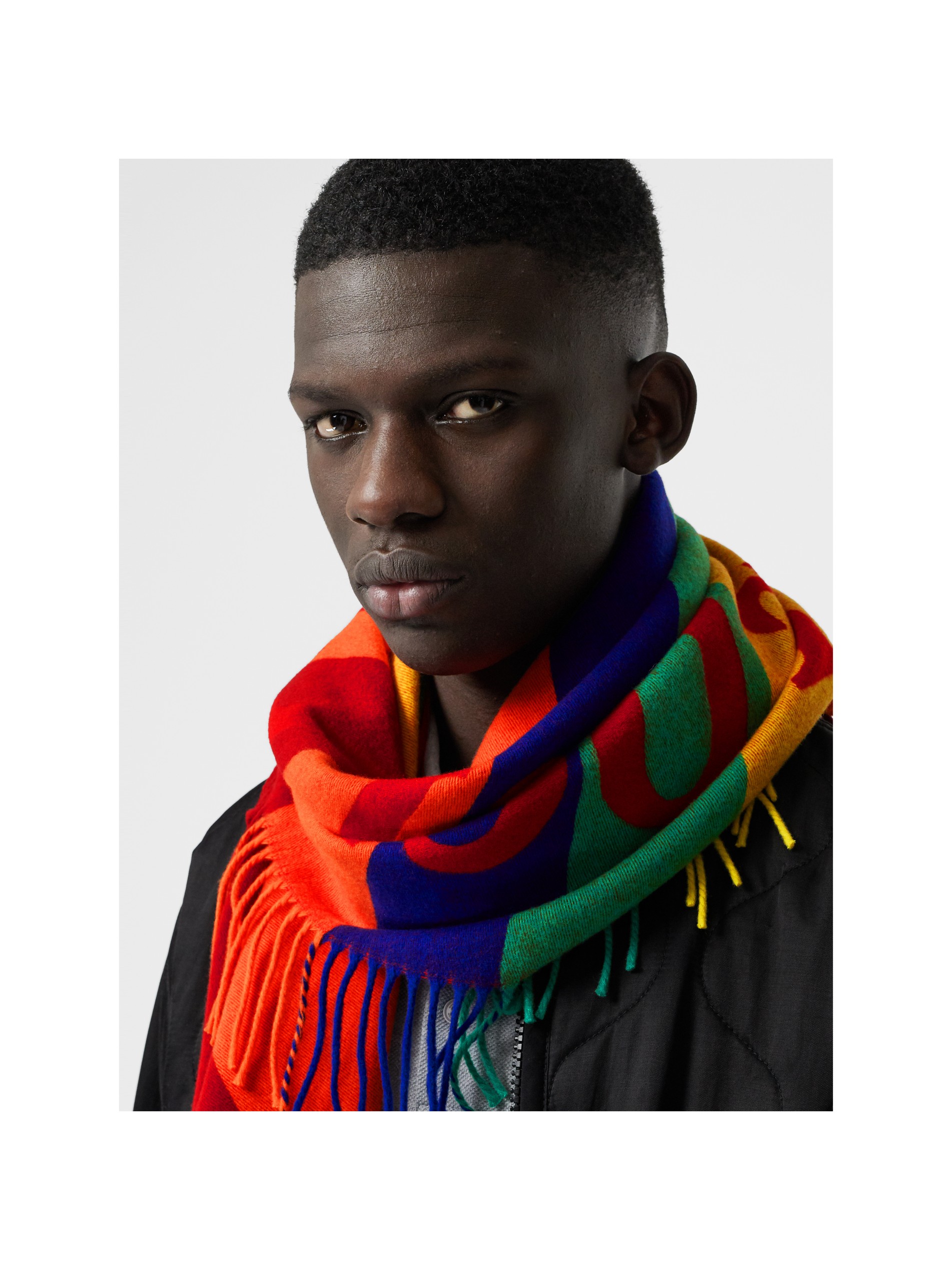 bright red the burberry bandana in logo detail wool cashmere