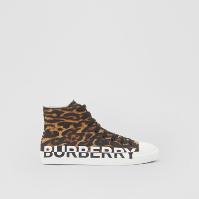 Leopard Print High-top Sneakers 