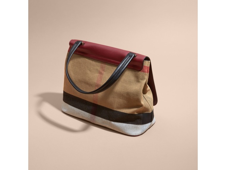 Canvas Check and Leather Shoulder Bag | Burberry