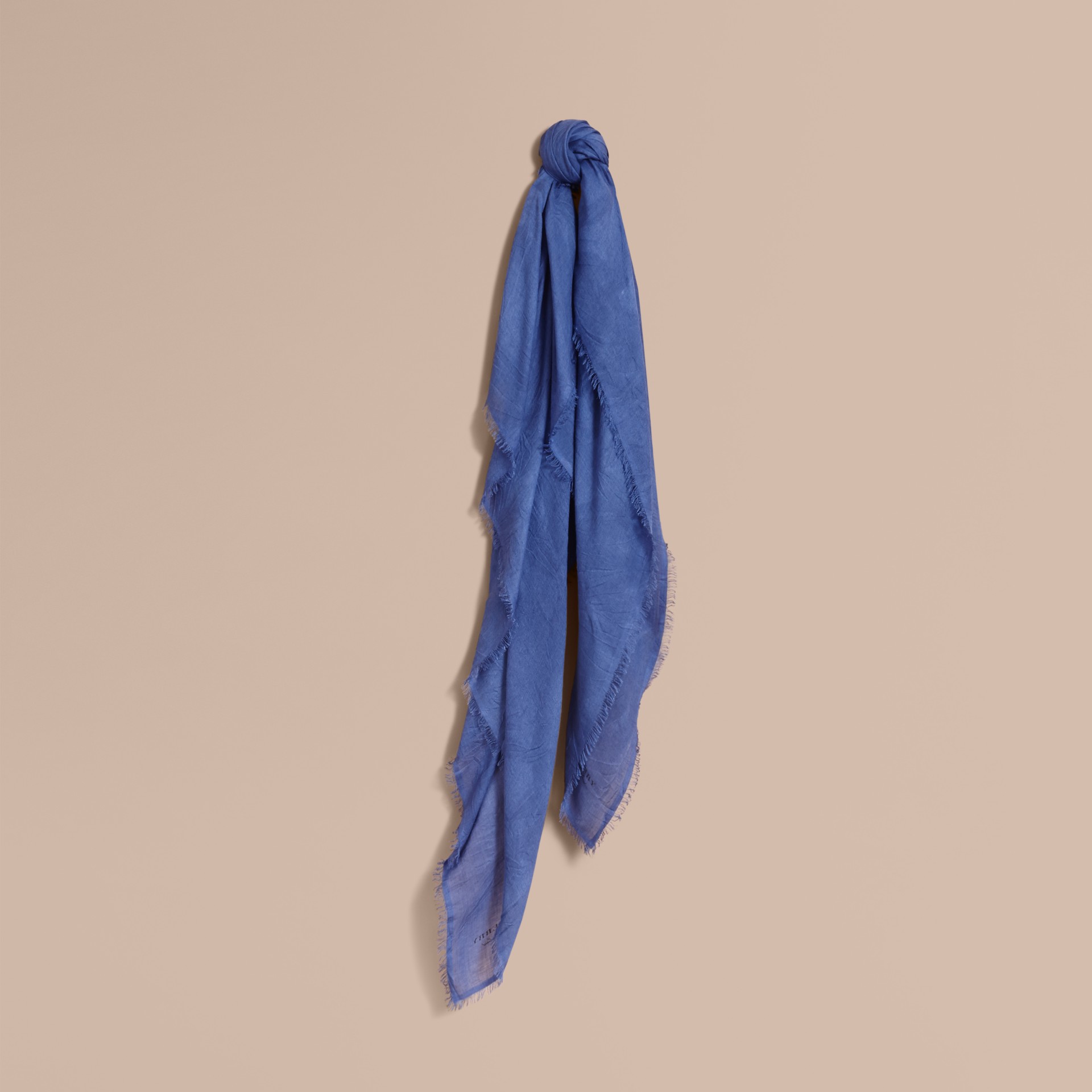Lightweight Overdyed Modal Wool Scarf in Bright Cornflower Women