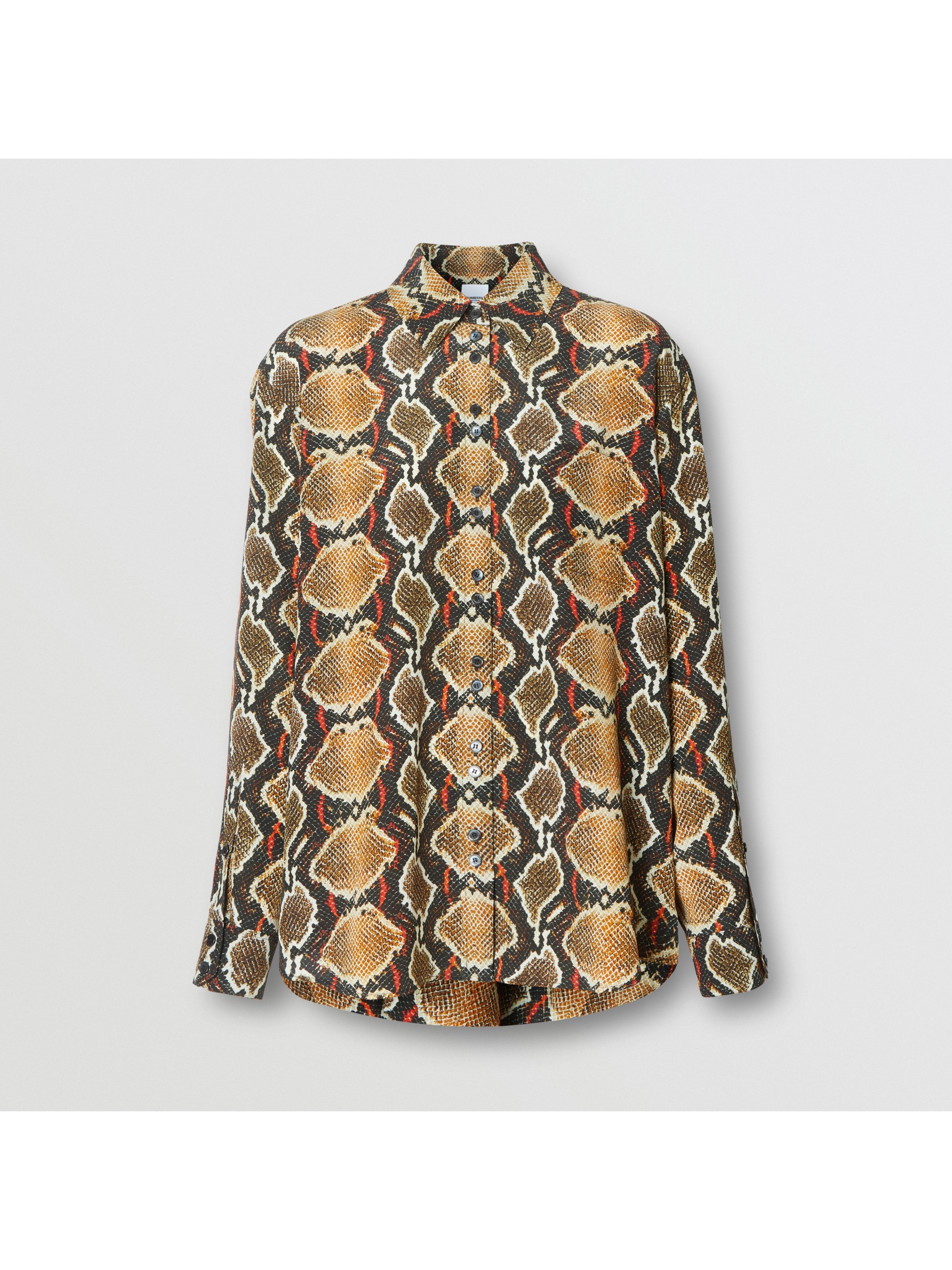 蟒纹印花丝质衬衫