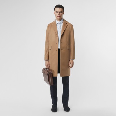 Wool Cashmere Tailored Coat in Camel 