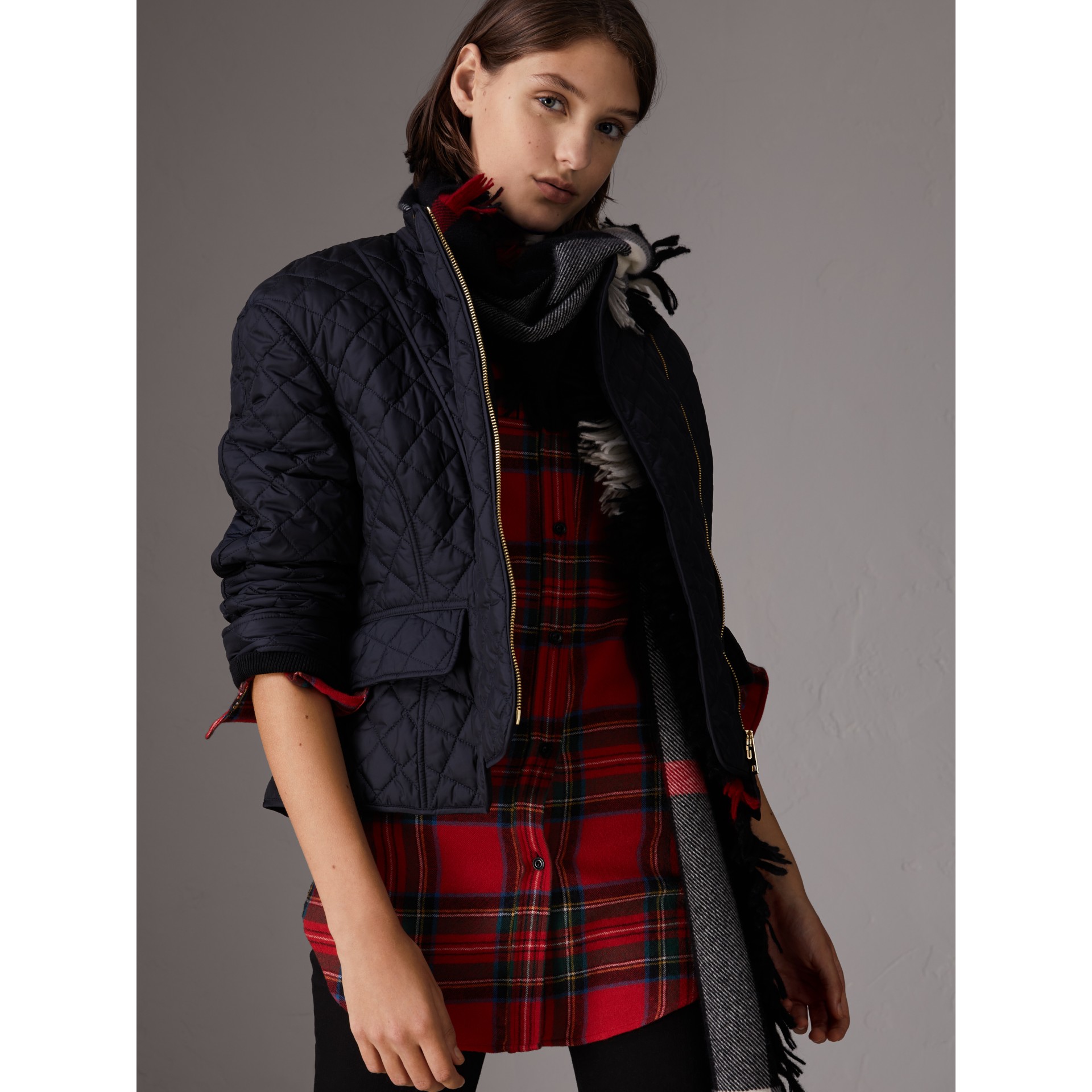 Diamond Quilted Jacket in Navy Burberry United States