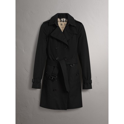 Mid-length Trench Coat in Black 