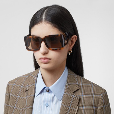 b motif square frame sunglasses