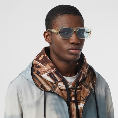 burberry hexagonal sunglasses