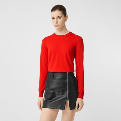 burberry vintage check detail merino wool sweater