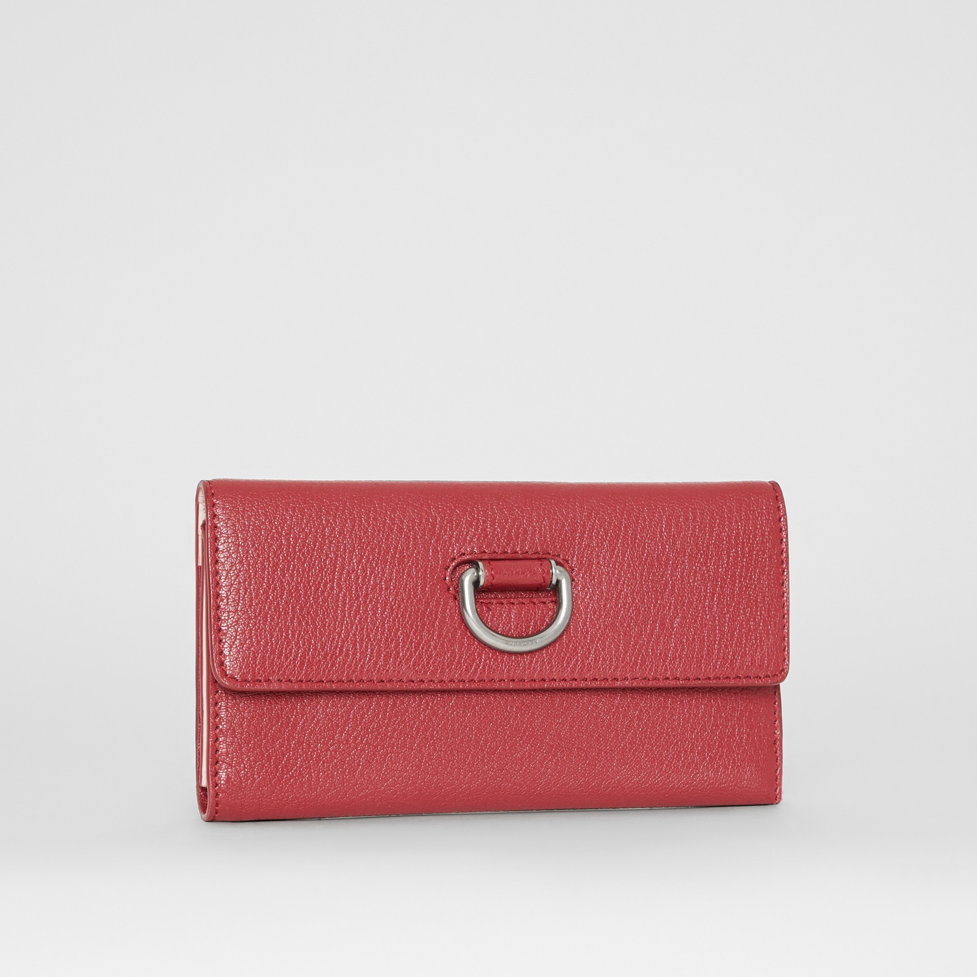 D-ring Grainy Leather Continental Wallet in Crimson - Women | Burberry ...