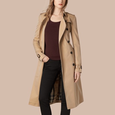 Cotton Gabardine Trench Coat In Honey - Women | Burberry United States