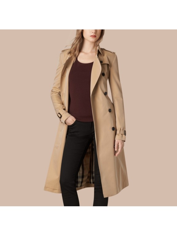 Cotton Gabardine Trench Coat in Honey - Women | Burberry United States