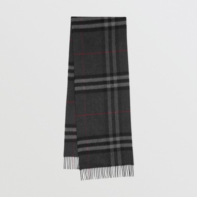 クラシック チェック カシミアスカーフ (チャコール) | Burberry®公式サイト クラシック チェック カシミアスカーフ (チャコール) | Burberry®公式サイト