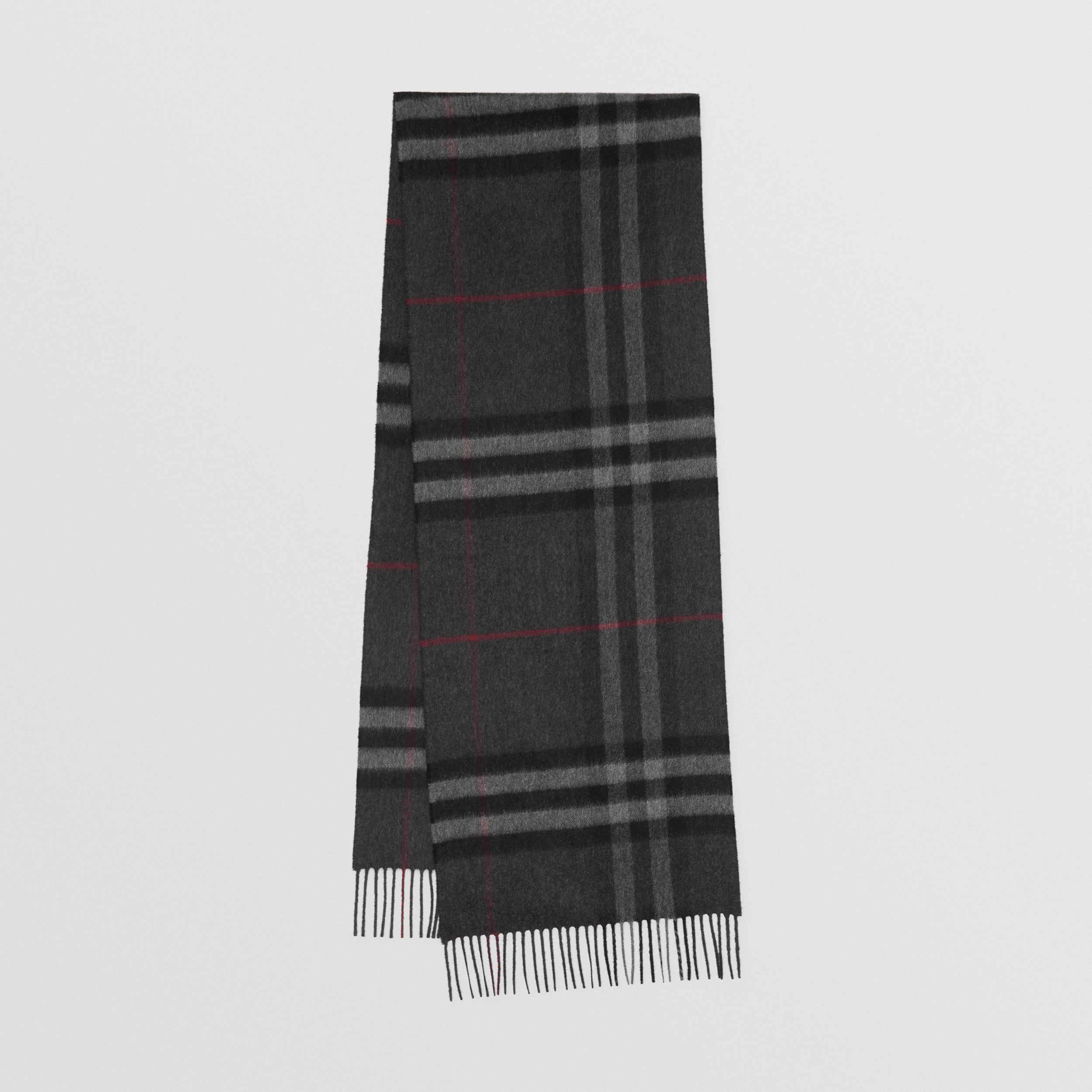 The Classic Check Cashmere Scarf in Charcoal | Burberry® Official - 1