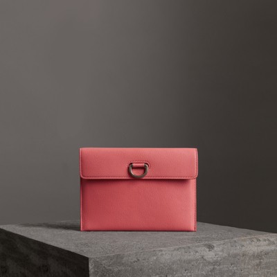 Burberry D-ring Leather Pouch With Zip Coin Case In Pink | ModeSens