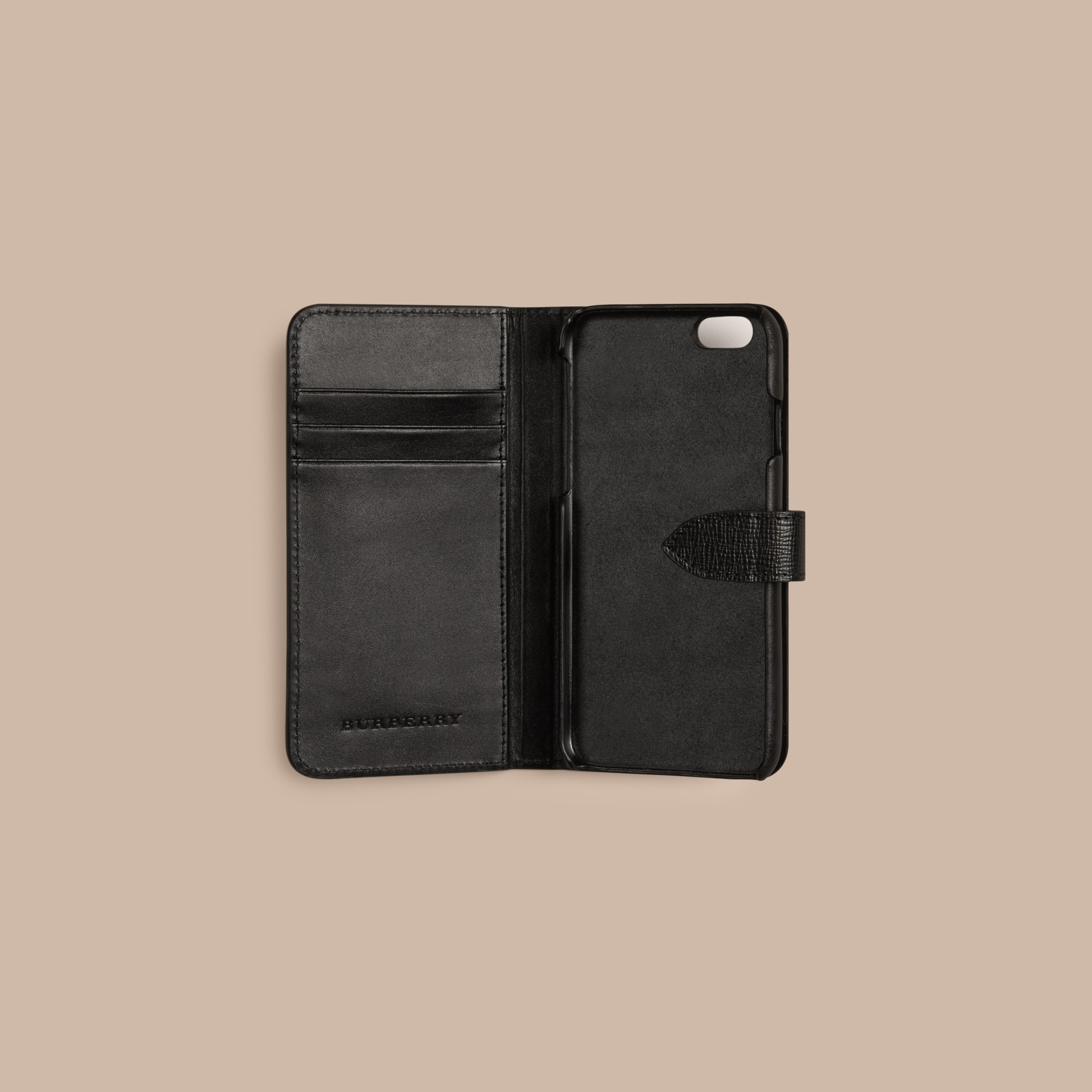London Leather iPhone 6 Flip Case in Black - Men | Burberry United States