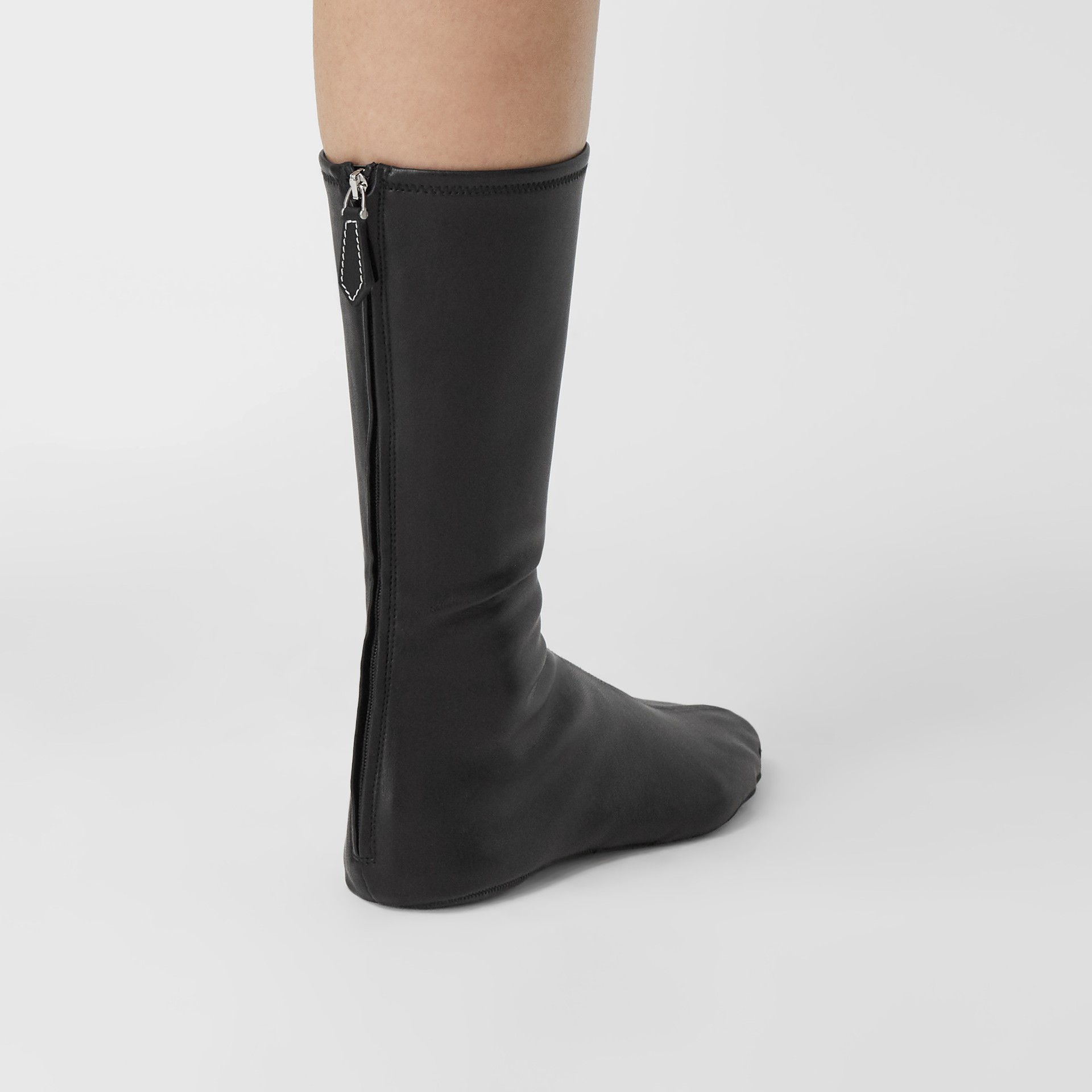 Faux Leather Mid Calf Socks In Black Women Burberry United Kingdom