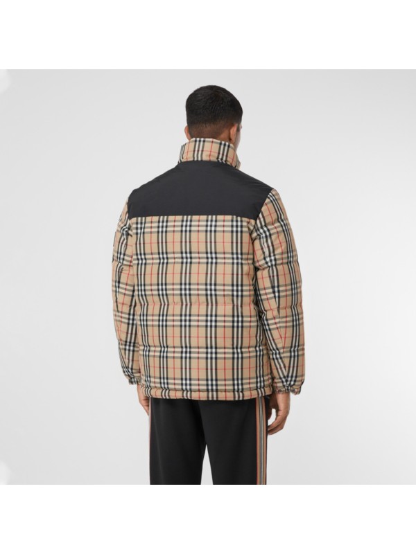 Reversible Vintage Check Recycled Polyester Jacket in Archive Beige ...
