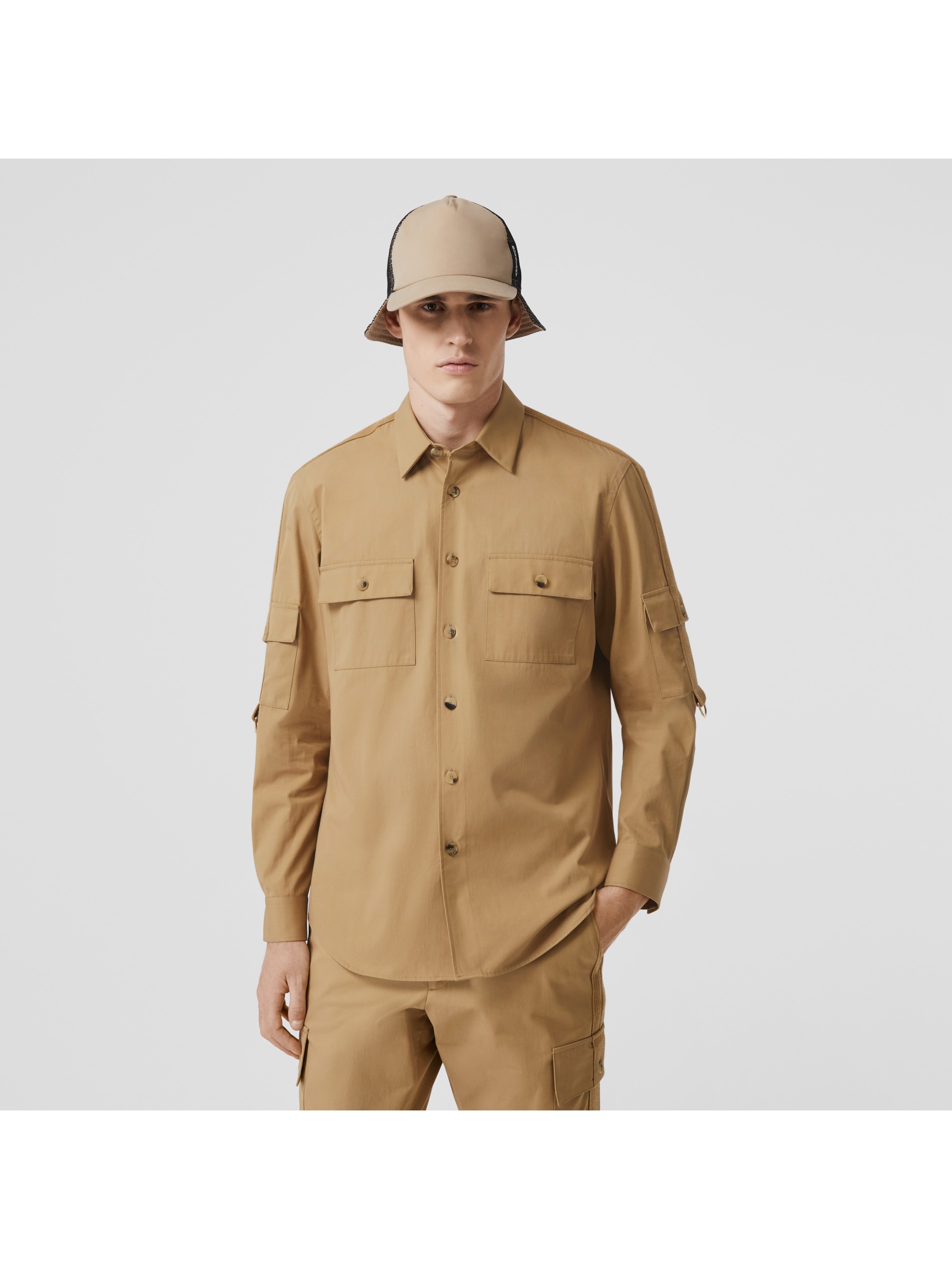 饰带装饰棉质斜纹衬衫 产品图片41