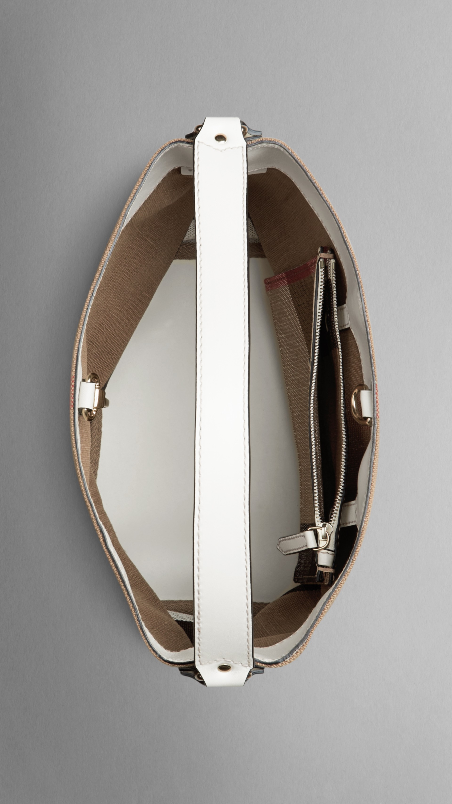 Small Canvas Check Crossbody Bag in White Burberry United States