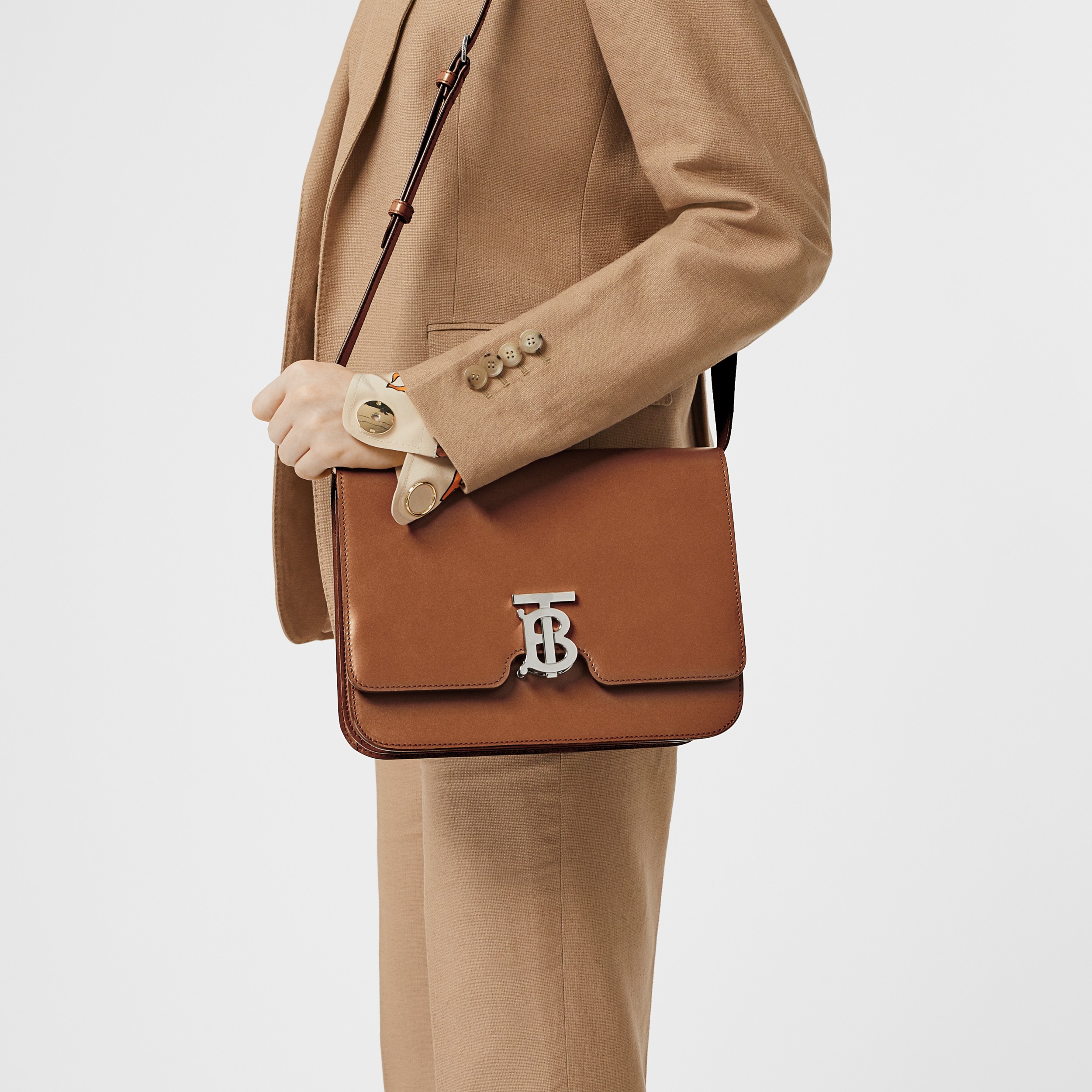 Medium Leather TB Bag in Malt Brown Women Burberry