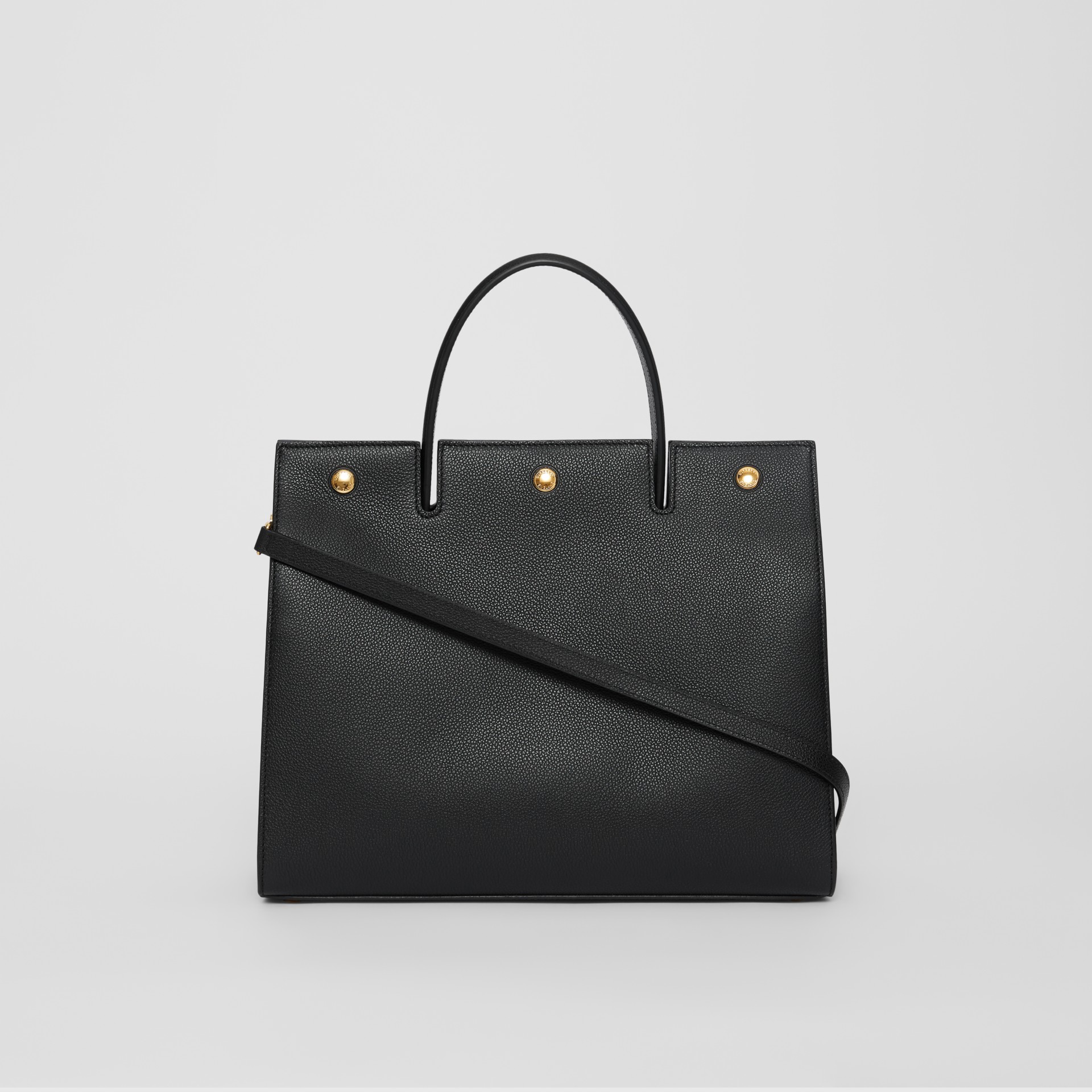 Medium Leather Title Bag in Black - Women | Burberry United States