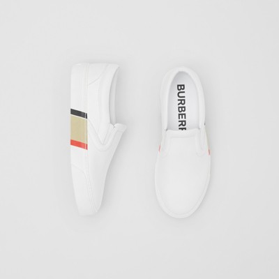 white leather womens slip on sneakers