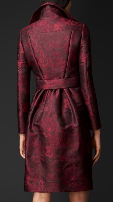 silk-blend trellis jacquard gathered skirt coat