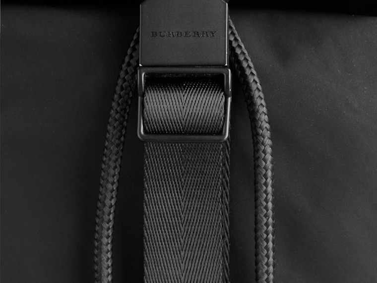 Leather Trim Lightweight Backpack Black | Burberry