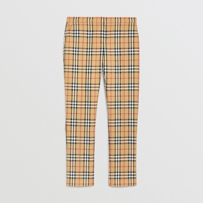 burberry check trousers womens