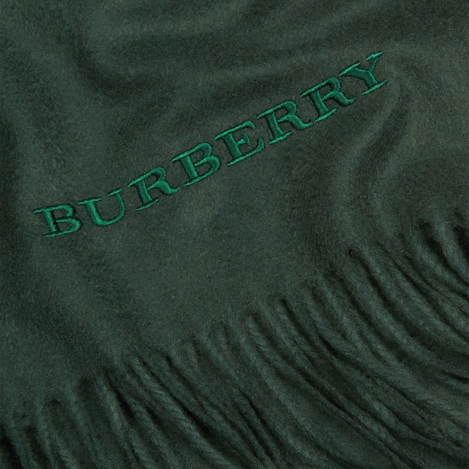 Cashmere Blanket Dark Forest Green Burberry