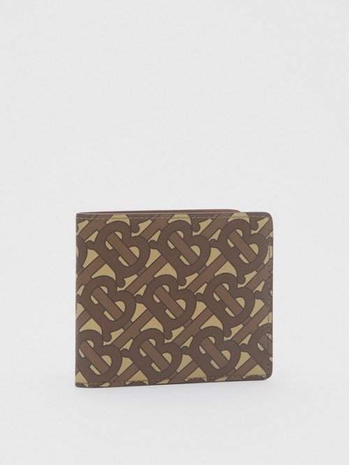 BURBERRY Monogram Print E-canvas International Bifold Wallet