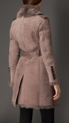 revere collar shearling coat