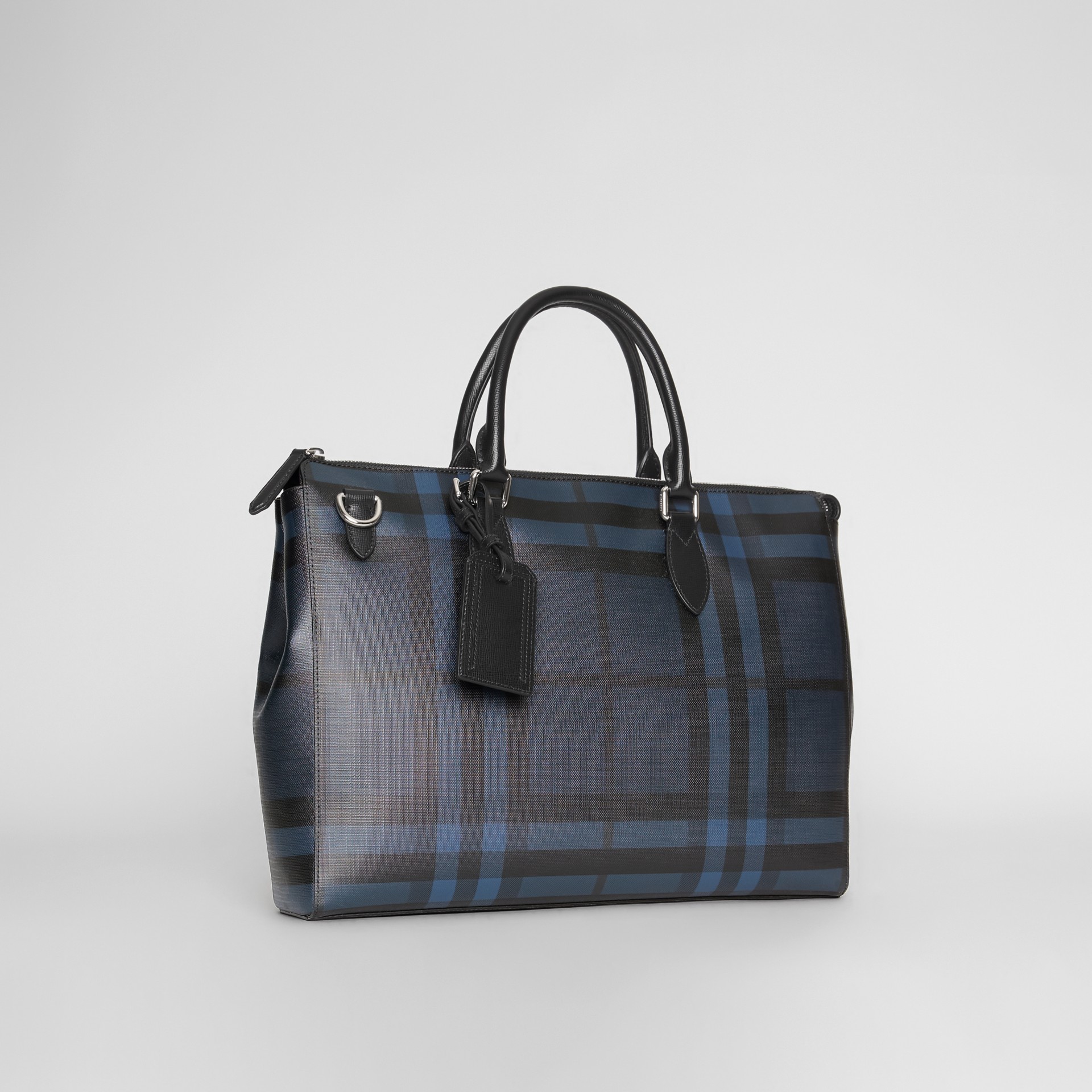Large London Check Briefcase in Navy/black Men Burberry United States