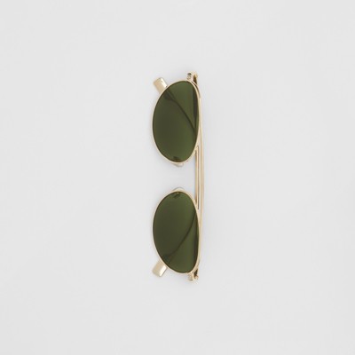 Oval Frame Sunglasses in Green - Women 