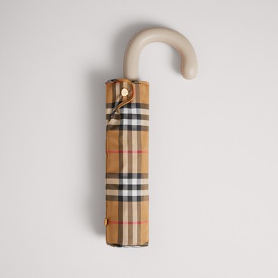 burberry vintage check folding umbrella