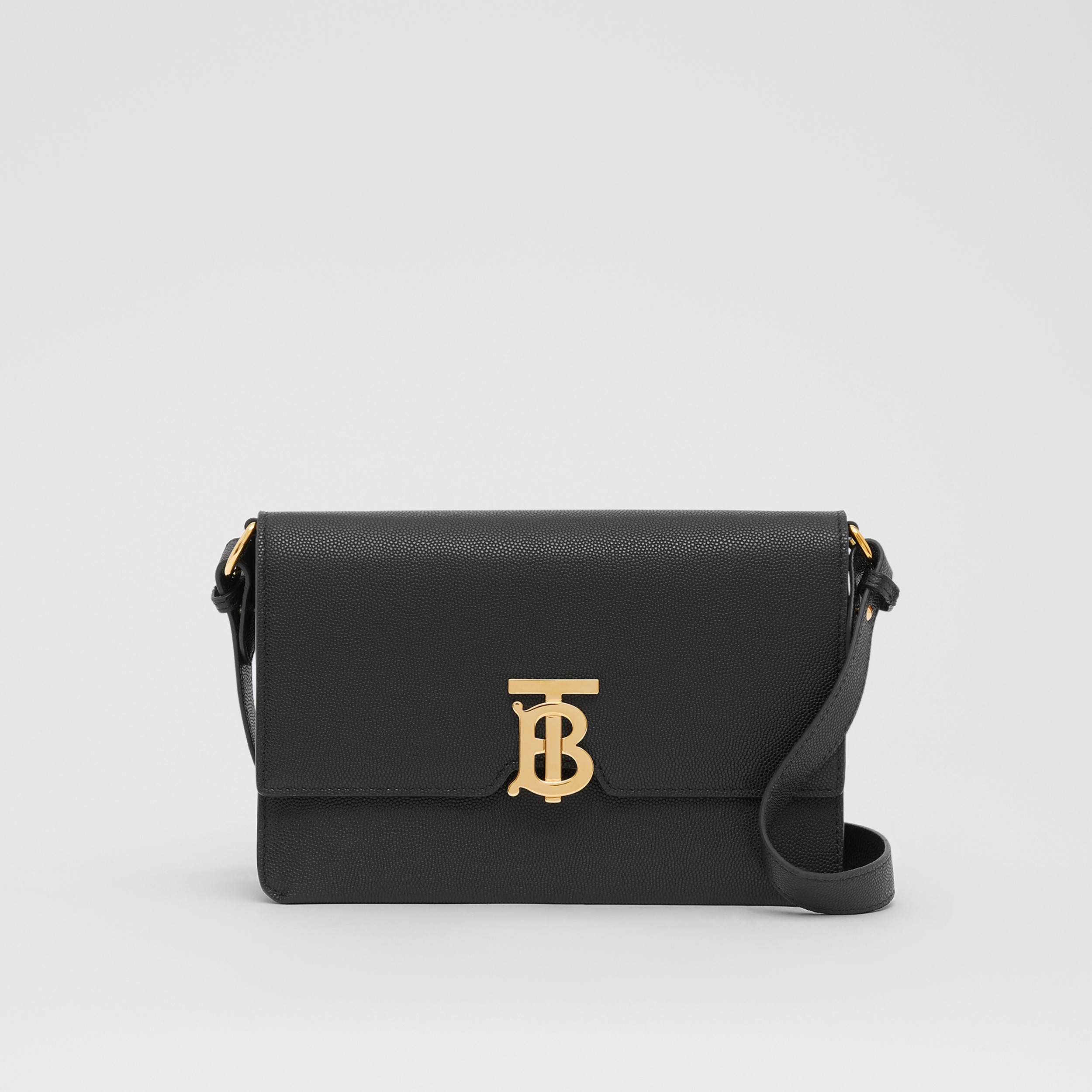Small Monogram Motif Leather Crossbody Bag in Black - Women | Burberry