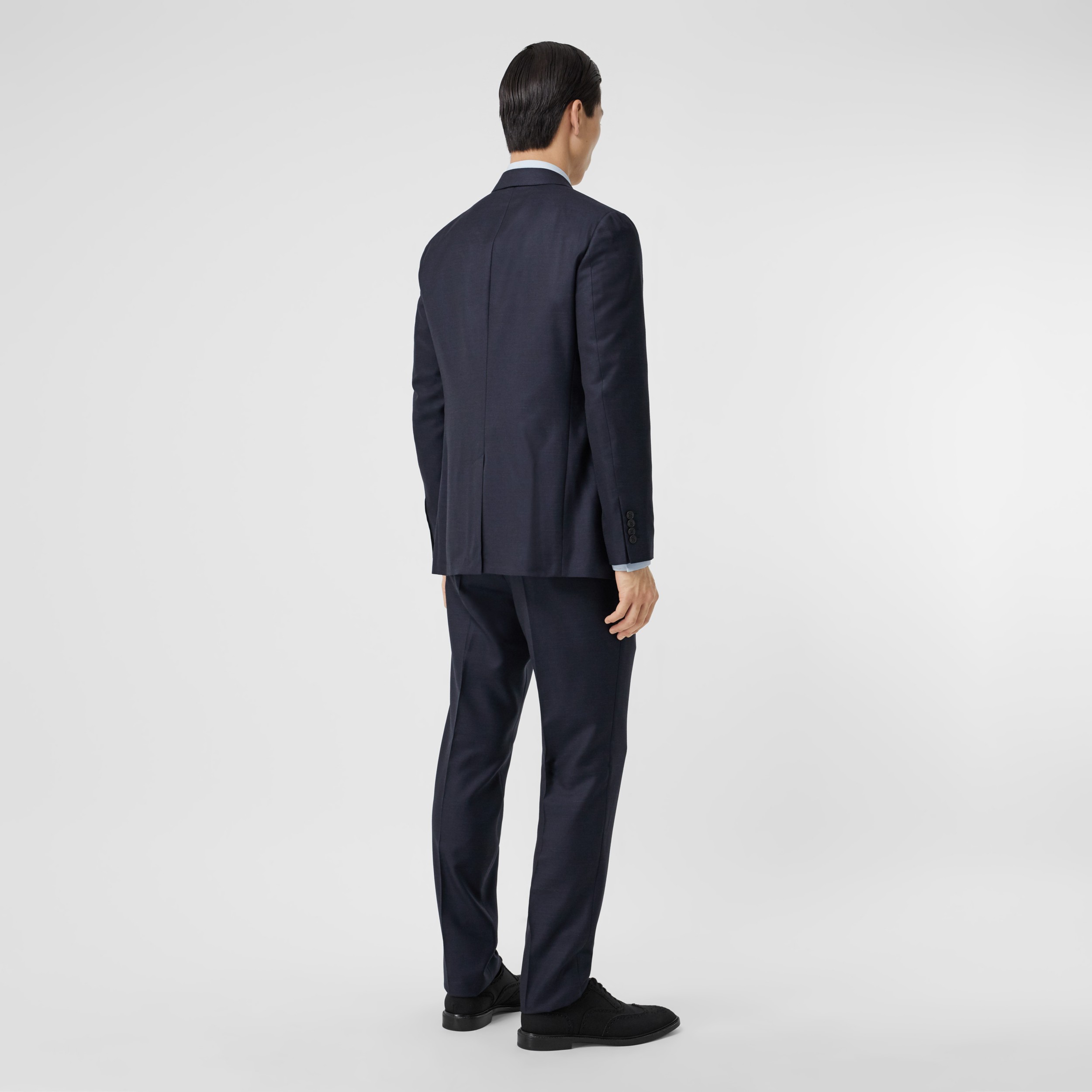 Slim Fit Wool Silk Linen Suit in Dark Navy - Men | Burberry United States