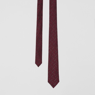 burgundy burberry tie