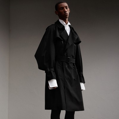 burberry black trench coat mens