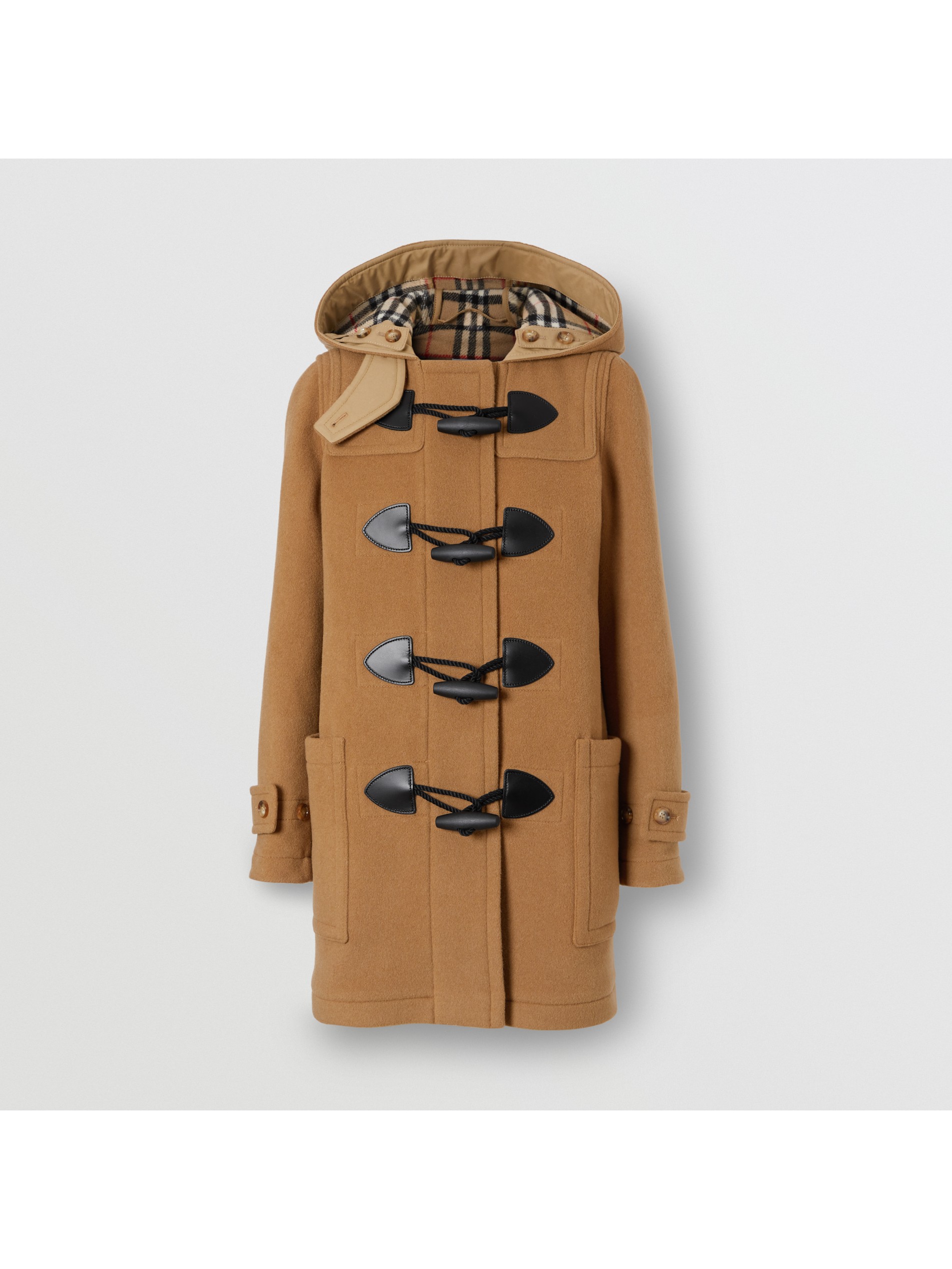 羊毛混纺牛角扣大衣