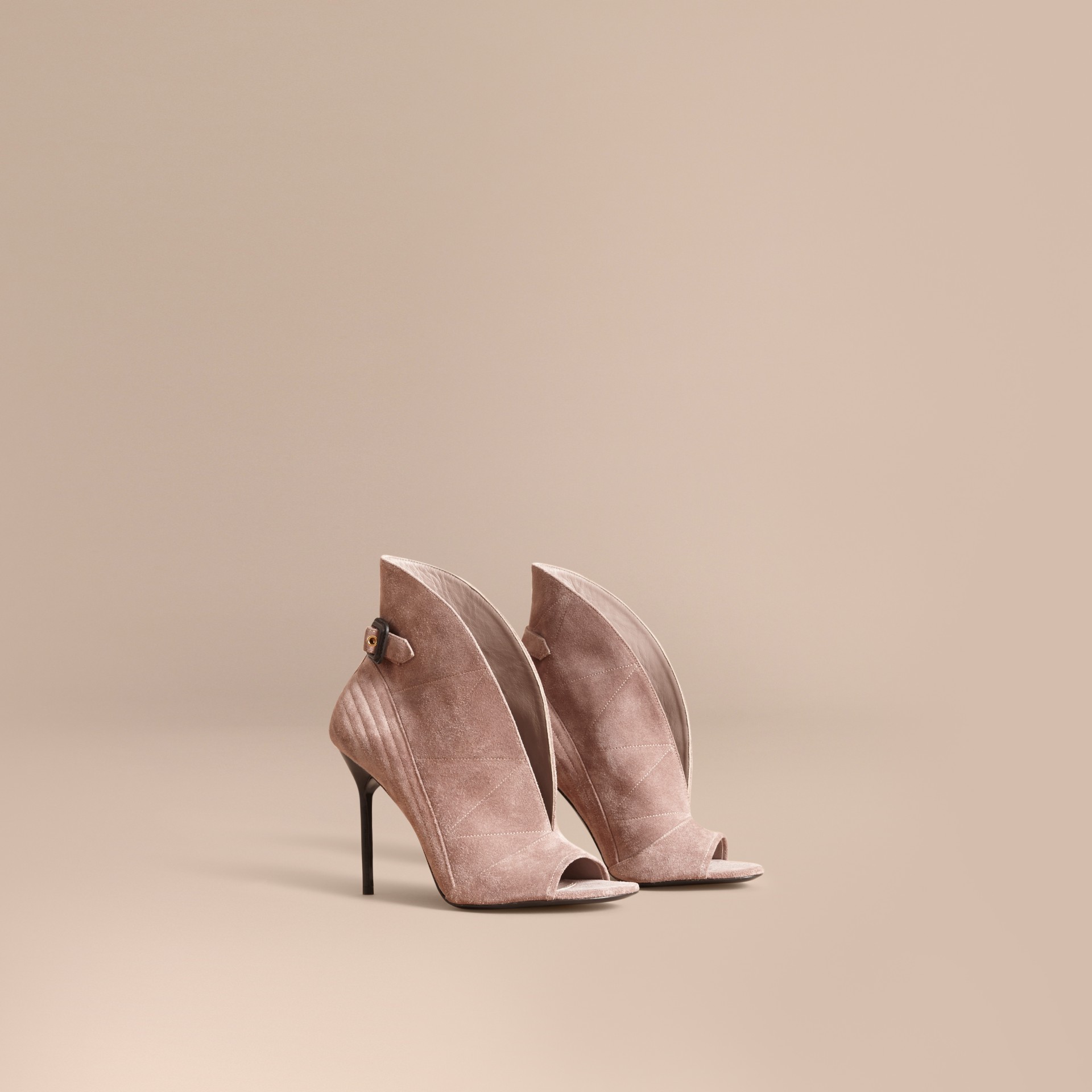 buckle peep toe ankle boot
