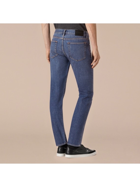 Straight Fit Stretch Japanese Denim Jeans Burberry