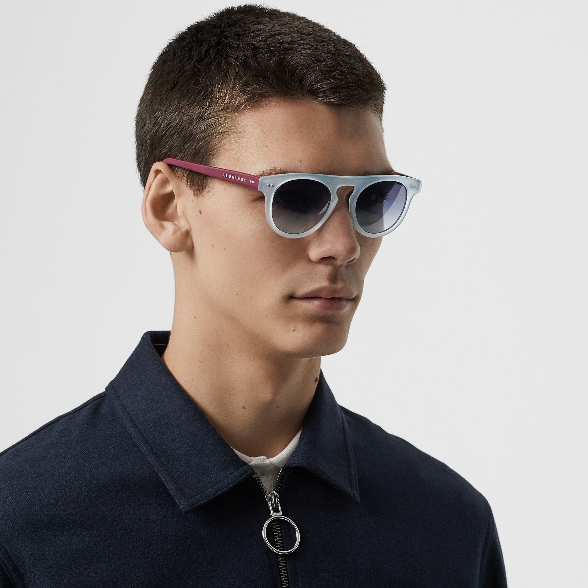 burberry keyhole round frame sunglasses