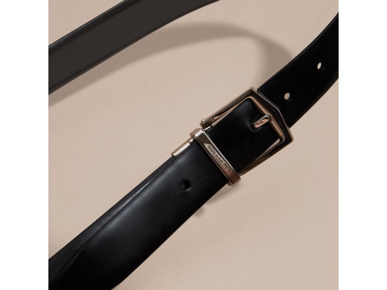 BURBERRY Reversible Bridle Leather Belt in Black/Chocolate | ModeSens