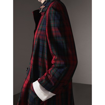 maroon burberry coat