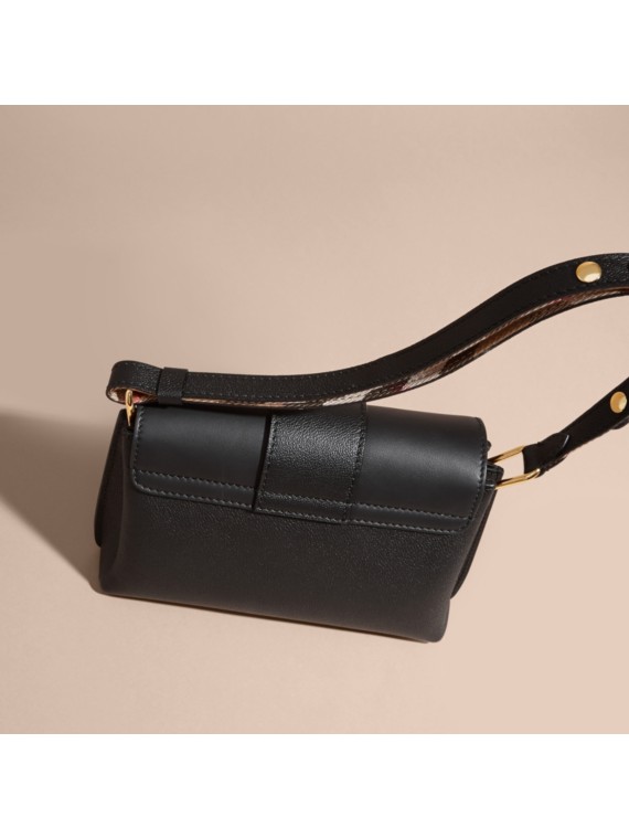 The Buckle Crossbody Bag in Leather in Black - Women | Burberry
