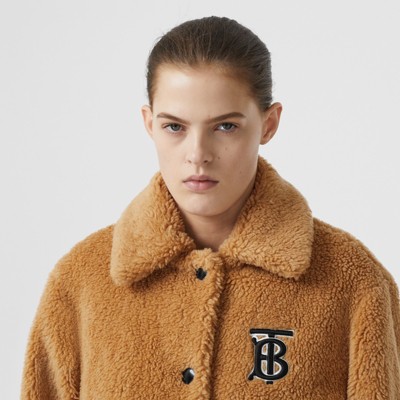 burberry monogram motif fleece jacket